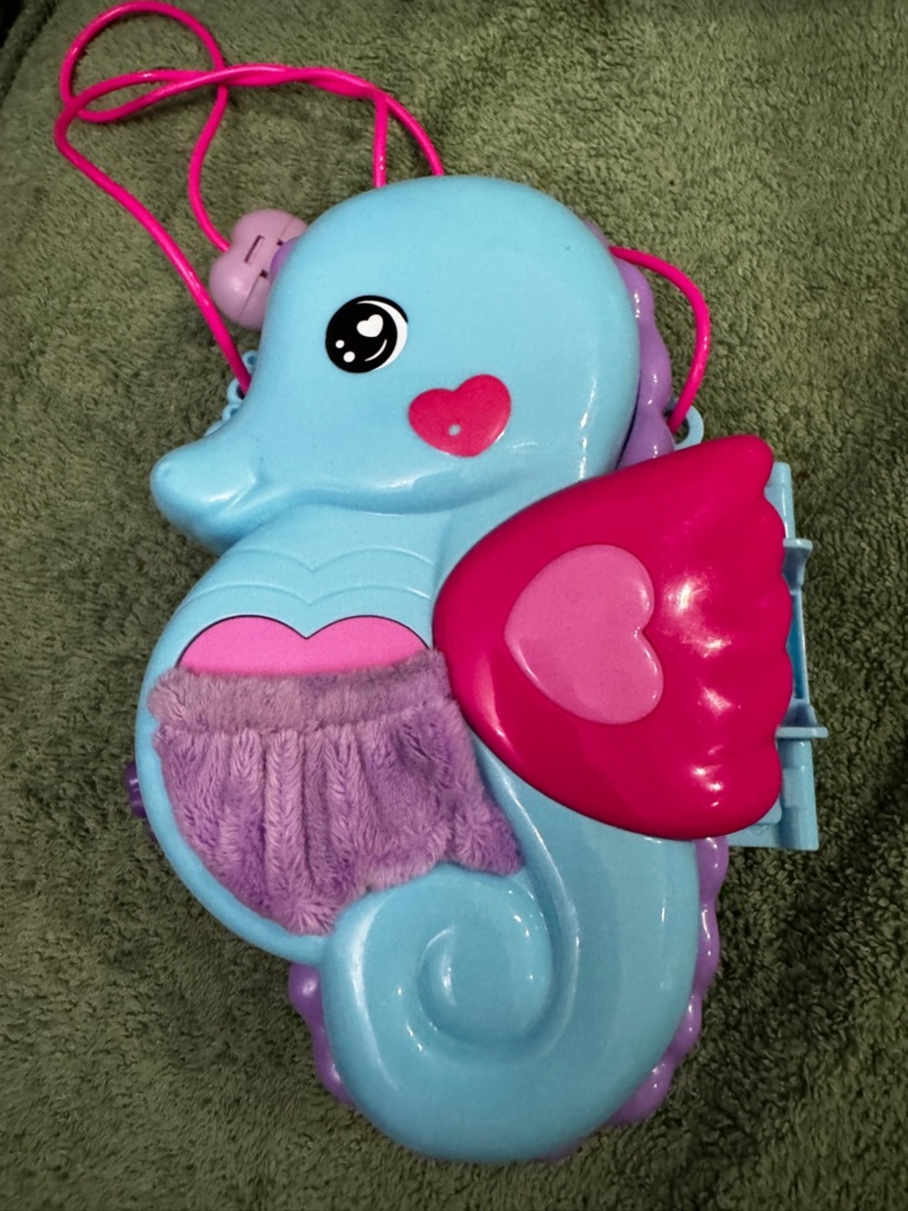 Blue & Pink Seahorse Kids Toy Purse - Play Accessory